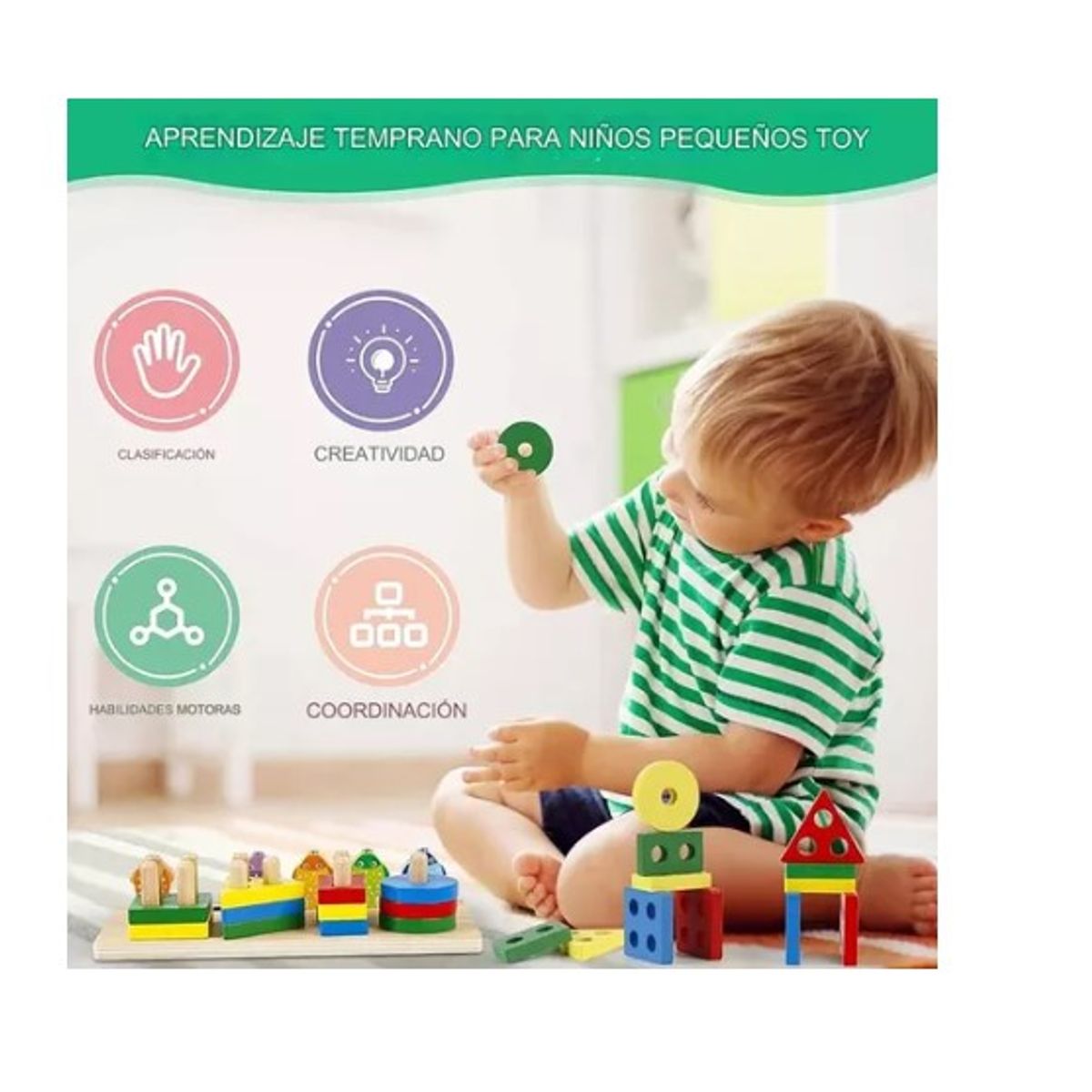 OFERTABKN - Juego De Pesca Magnético Y Encaje Juguete Madera Para Niños