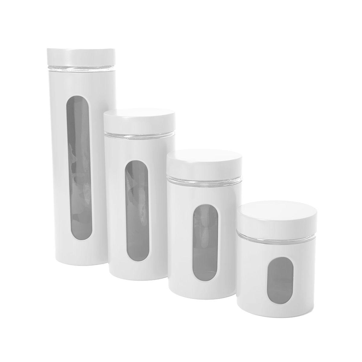 GENERICO - SET CONTENEDORES ALIMENTOS 4 PZAS BLANCO HOMEMART