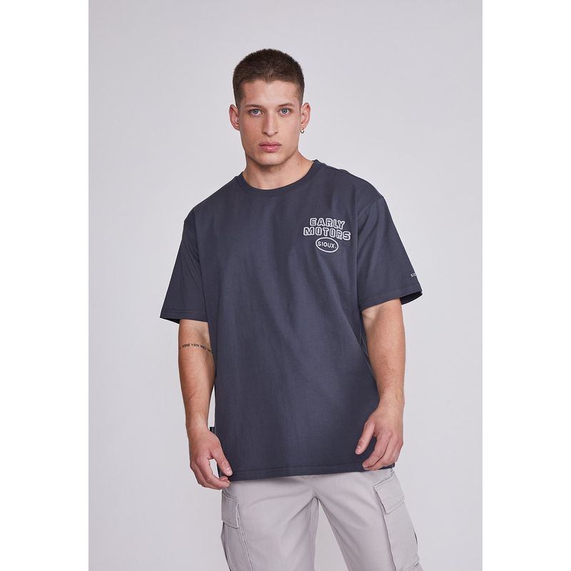 SIOUX - Polera Hombre Gris Motors Relieve Sioux