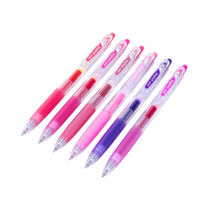 PILOT - Set 6 Lápices Gel Poplol 07mm Rosados Pilot