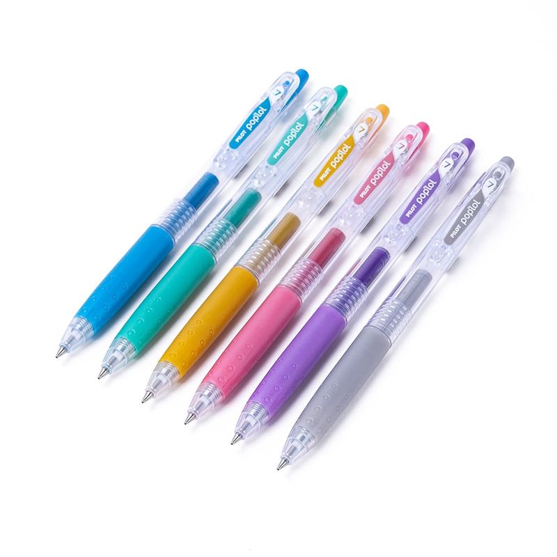 PILOT - Set 6 Lápices Gel Poplol 07mm Metalicos Pilot
