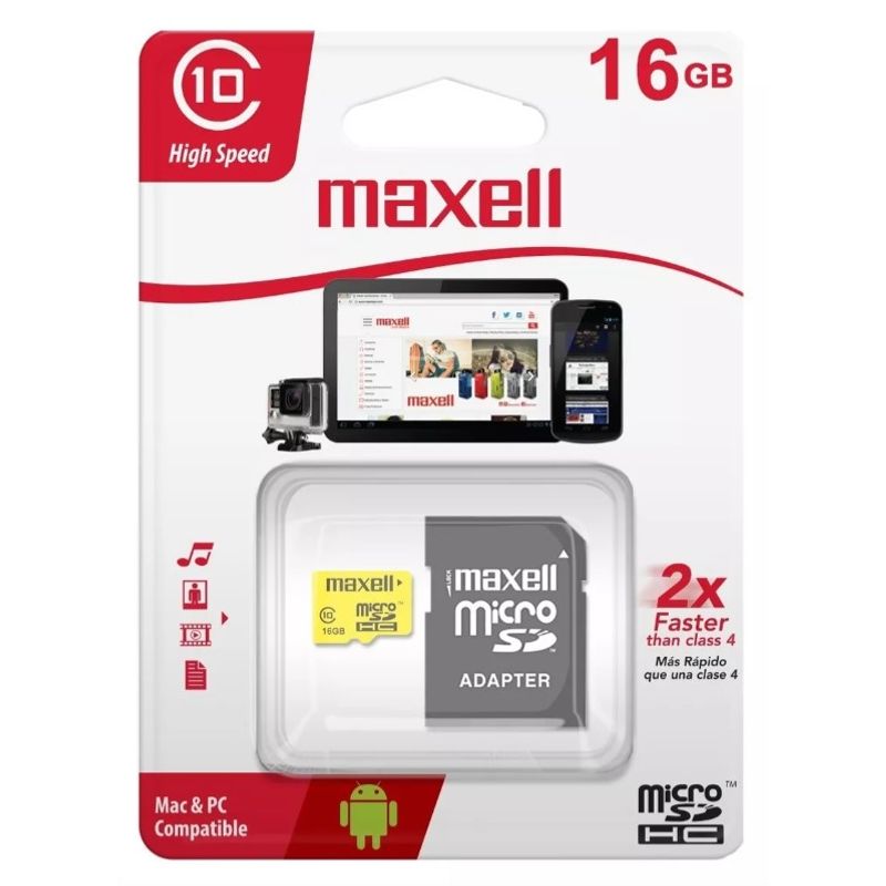 MAXELL - Tarjeta Memoria Micro Sd 16gb Clase 10 Uhs-1 Maxell