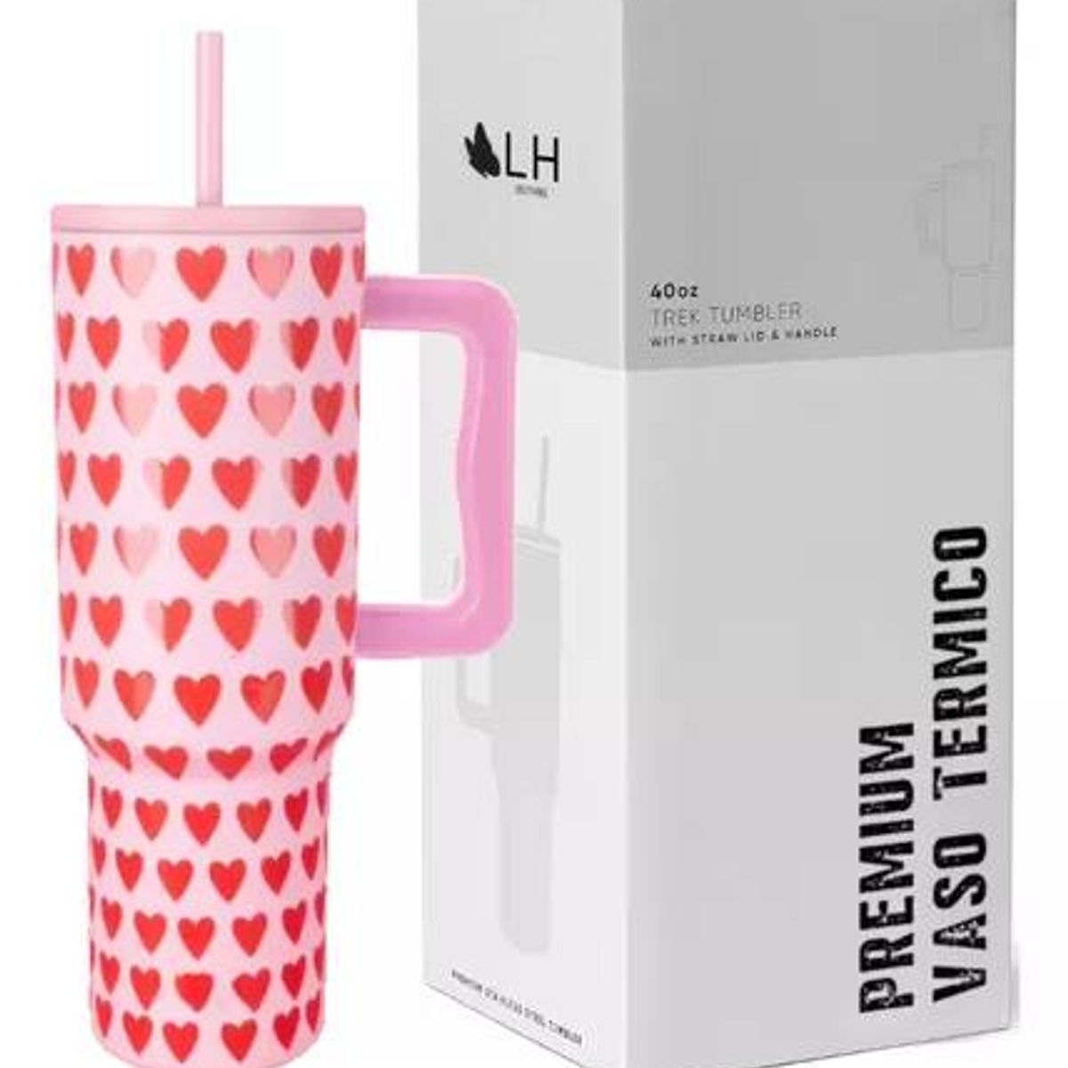GENERICO - Vaso térmico mug 1200 lt acero inoxidable corazones