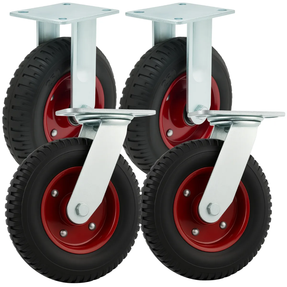 DICAS - Ruedas Industriales Macizas 8 pulgadas Giratorias Y Fijas Dicas