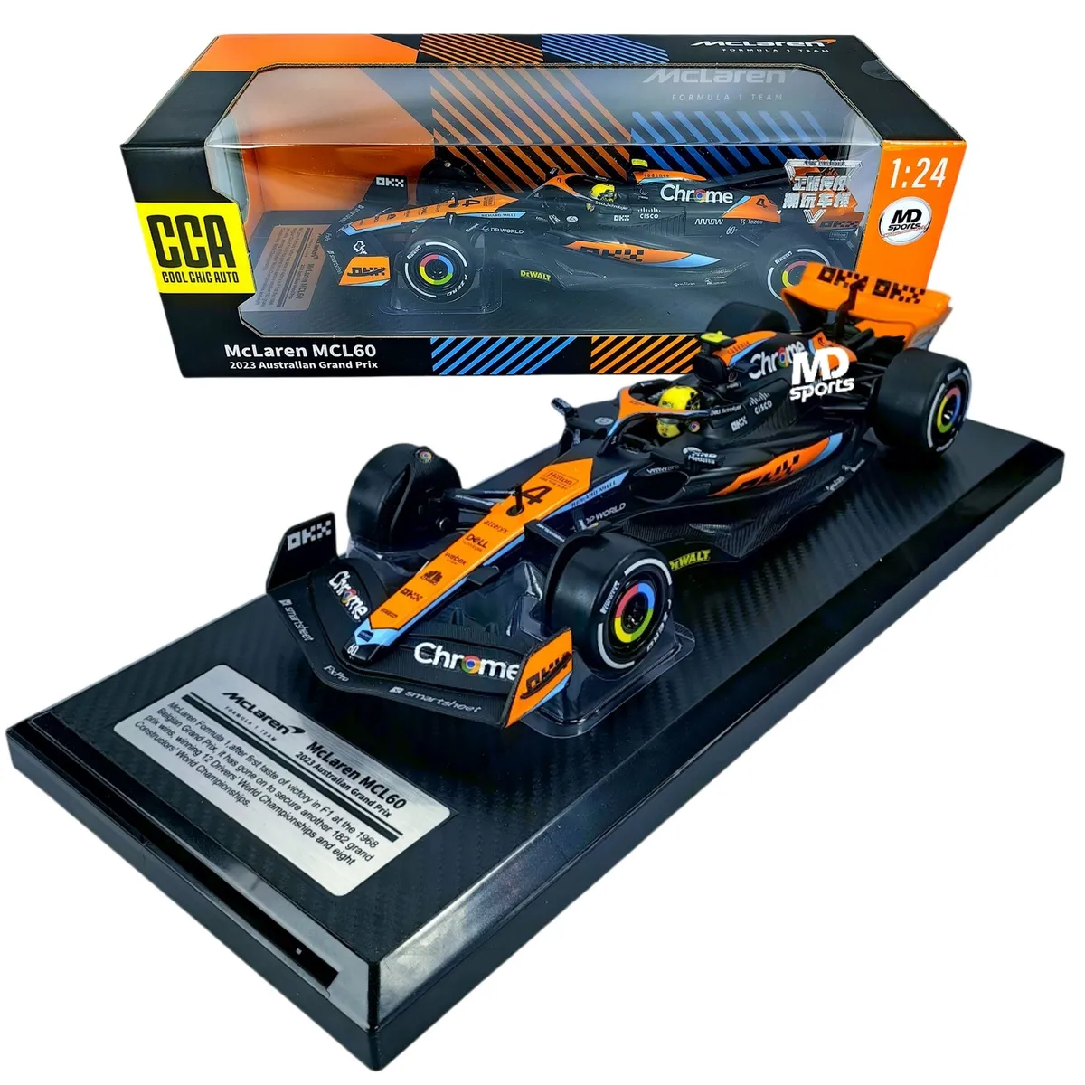 BBURAGO - Auto F1 Mclaren MCL60 2023 #4 Lando Norris Caja Normal 1:24