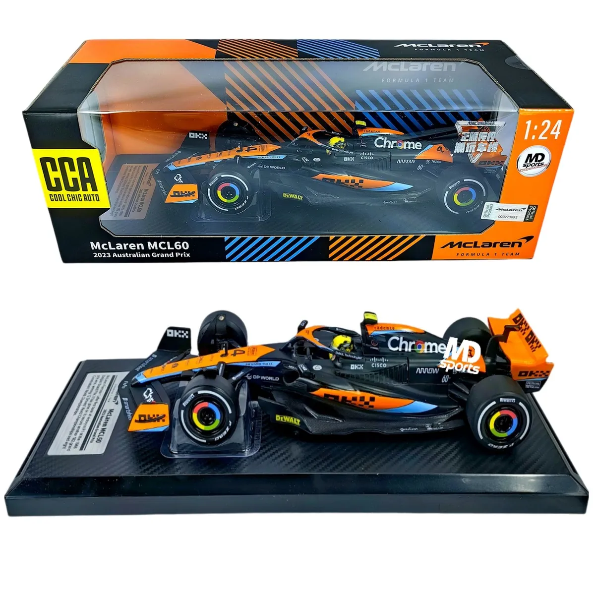 BBURAGO - Auto F1 Mclaren MCL60 2023 #4 Lando Norris Caja Normal 1:24
