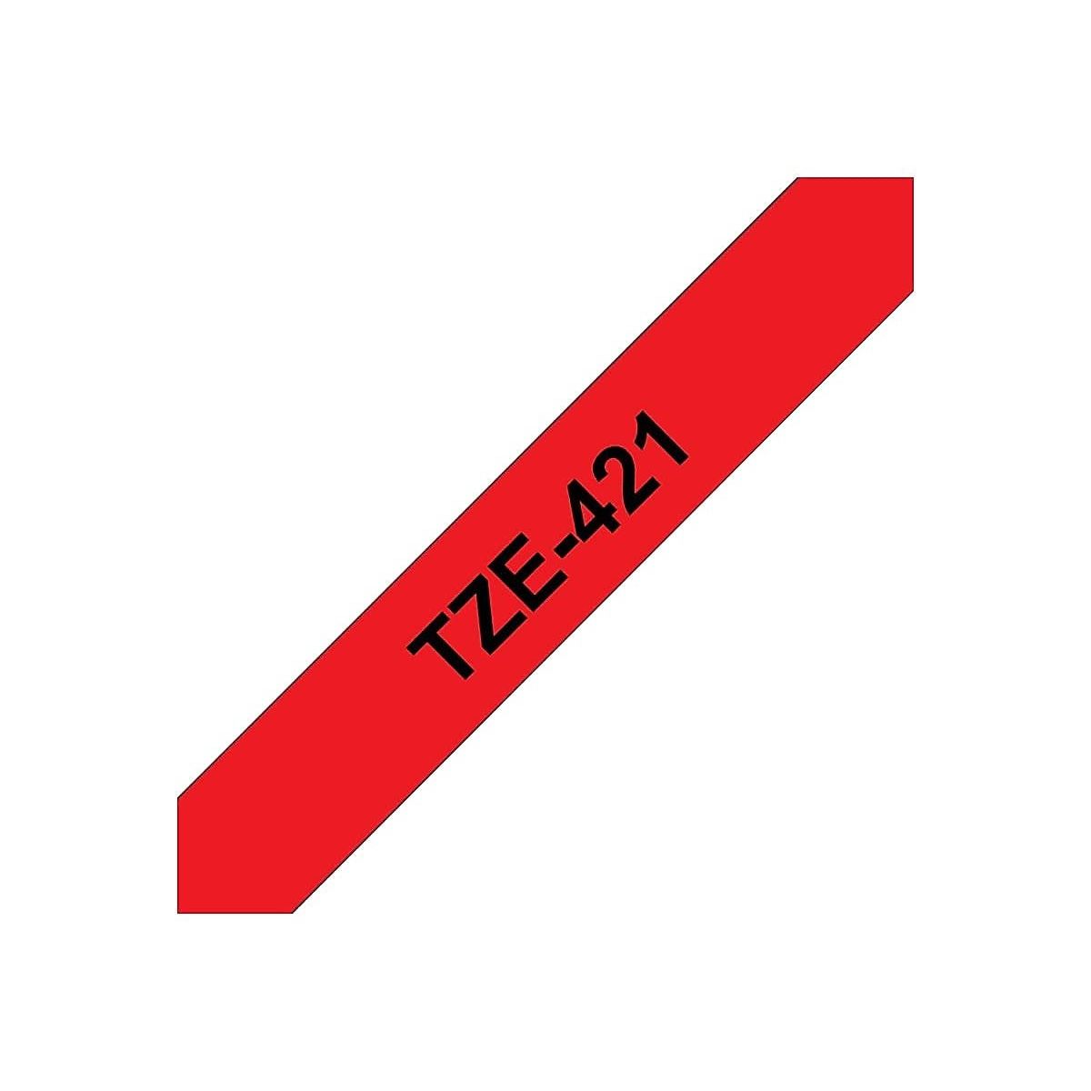 BROTHER - Cinta Brother Tze421 Negro Sobre Rojo 9mm X 8mts