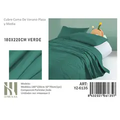 ANGELES DEL HOGAR - Plumon De verano Seda Plaza y media MUSAS Verde