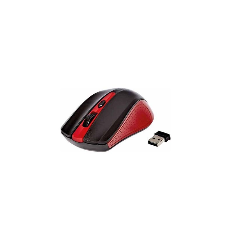 DBLUE - Mouse Inalámbrico Óptico De 3 Botones Color Rojo - SC