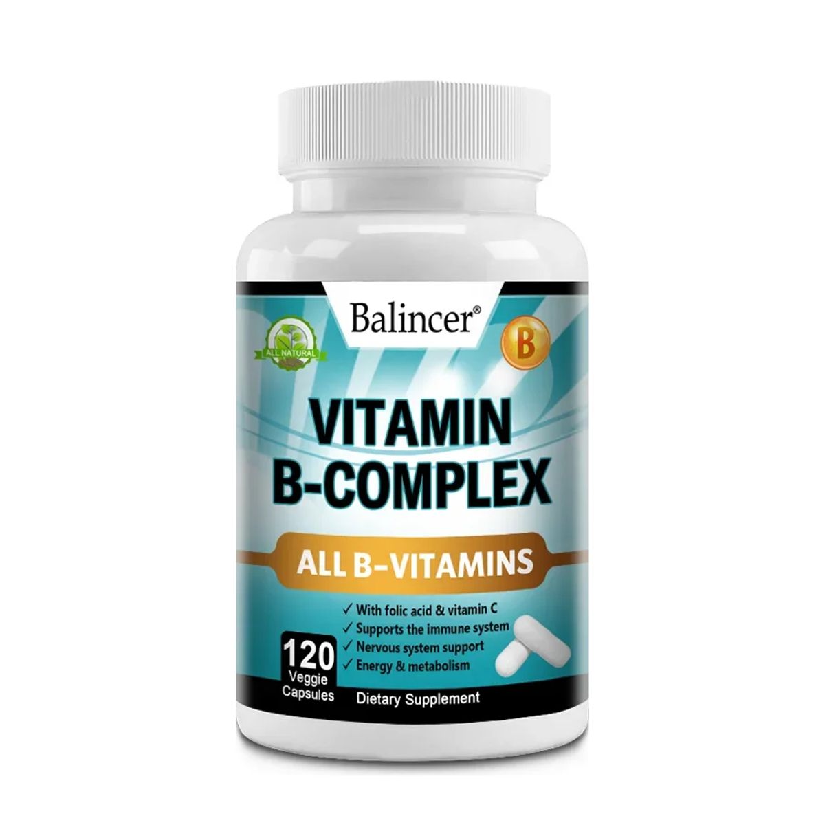 GENERICO - Balincer Vitamin B Complex Complejo De Vitaminas B 120 Caps
