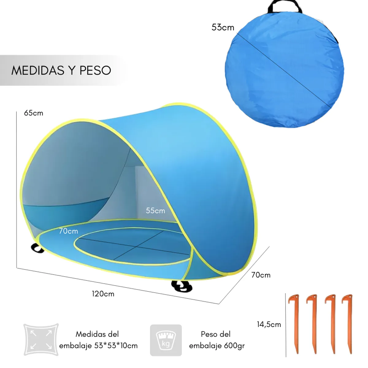 GENERICO - Tienda Carpa Playa Bebé Piscina 2 En 1 Protección Solar Uv