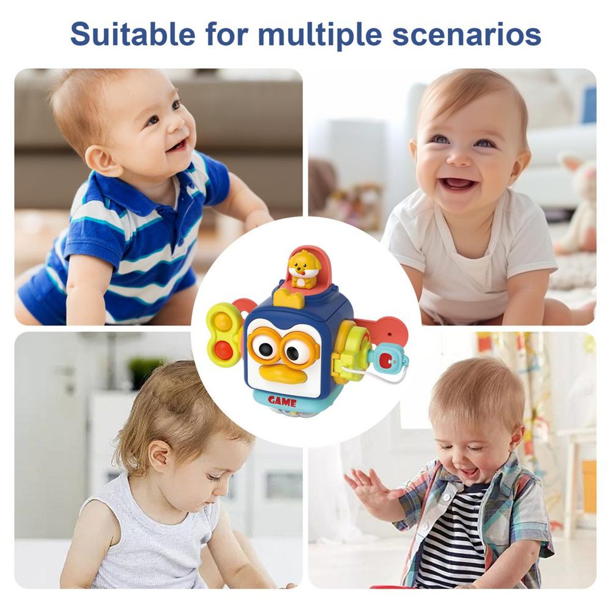 GENERICO - CUBO SENSORIAL INTERACTIVO MONTESSORI PARA BEBE