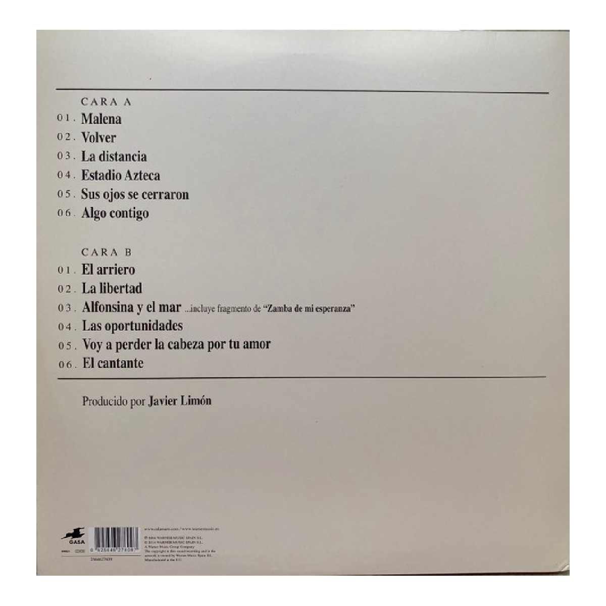 GRUPO LASER DISC - VINILO ANDRES CALAMARO EL CANTANTE 1LP