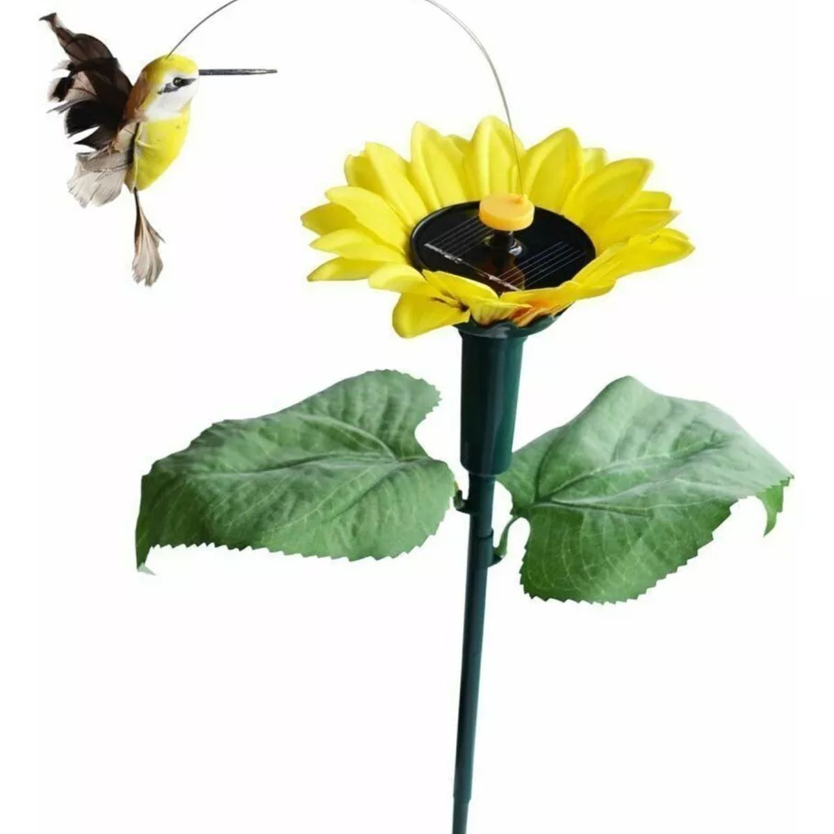 GENERICO - Picaflor En Girasol Estaca Solar Giratoria Colibrí Jardin