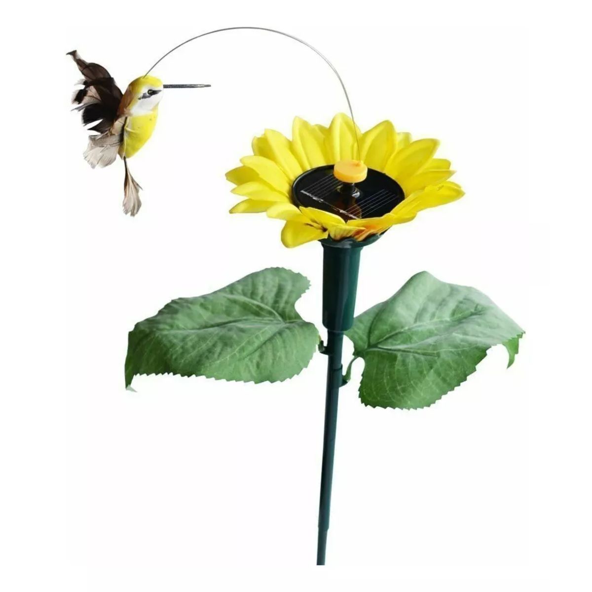 GENERICO - Picaflor En Girasol Estaca Solar Giratoria Colibrí Jardin