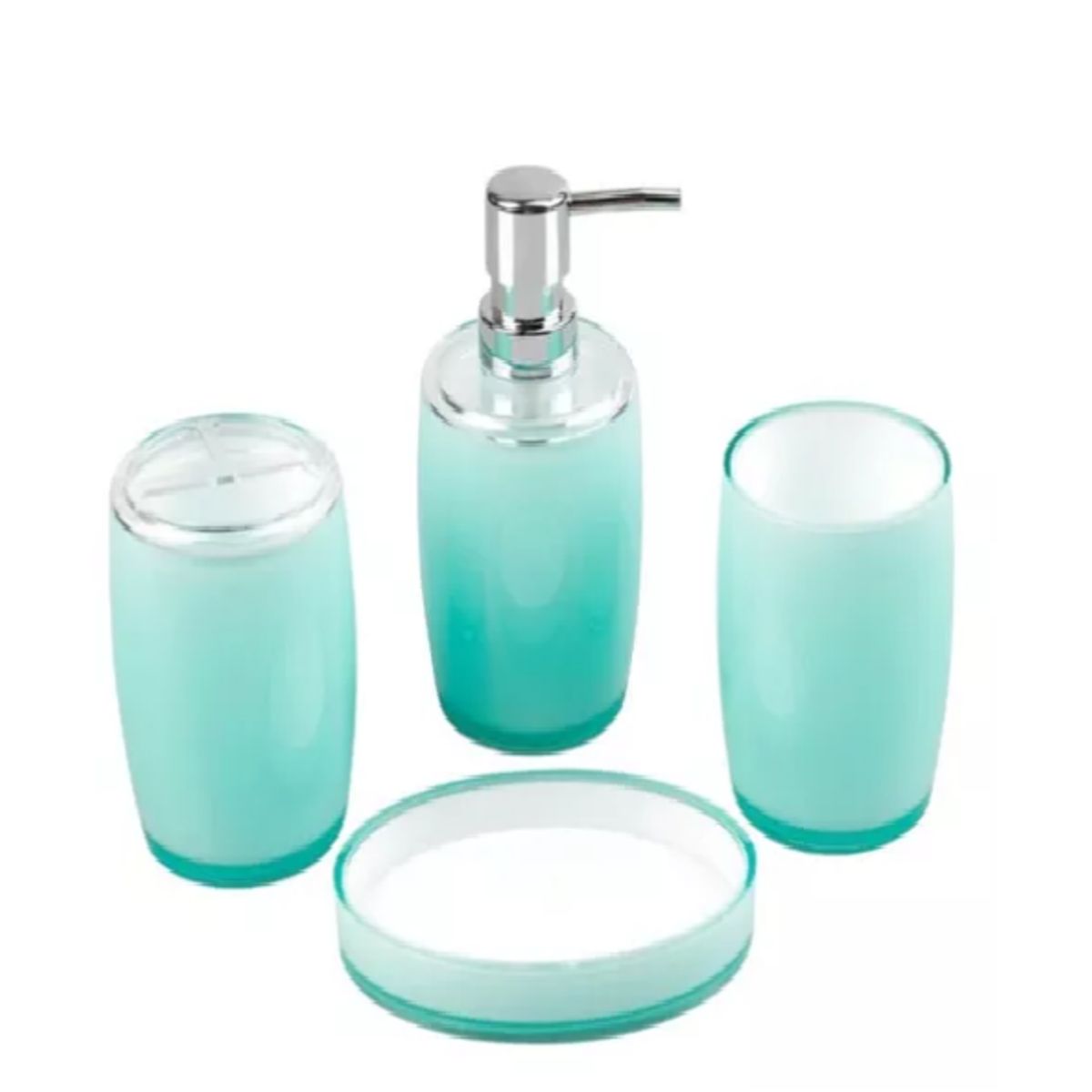 GENERICO - Set de 4 piezas baño Color Cian