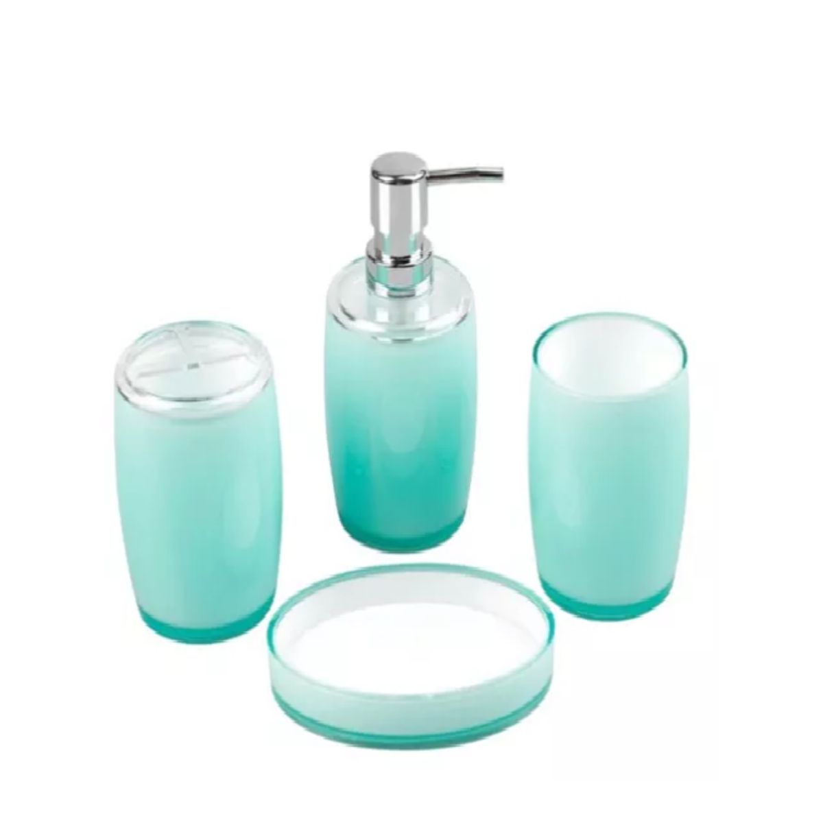 GENERICO - Set de 4 piezas baño Color Cian