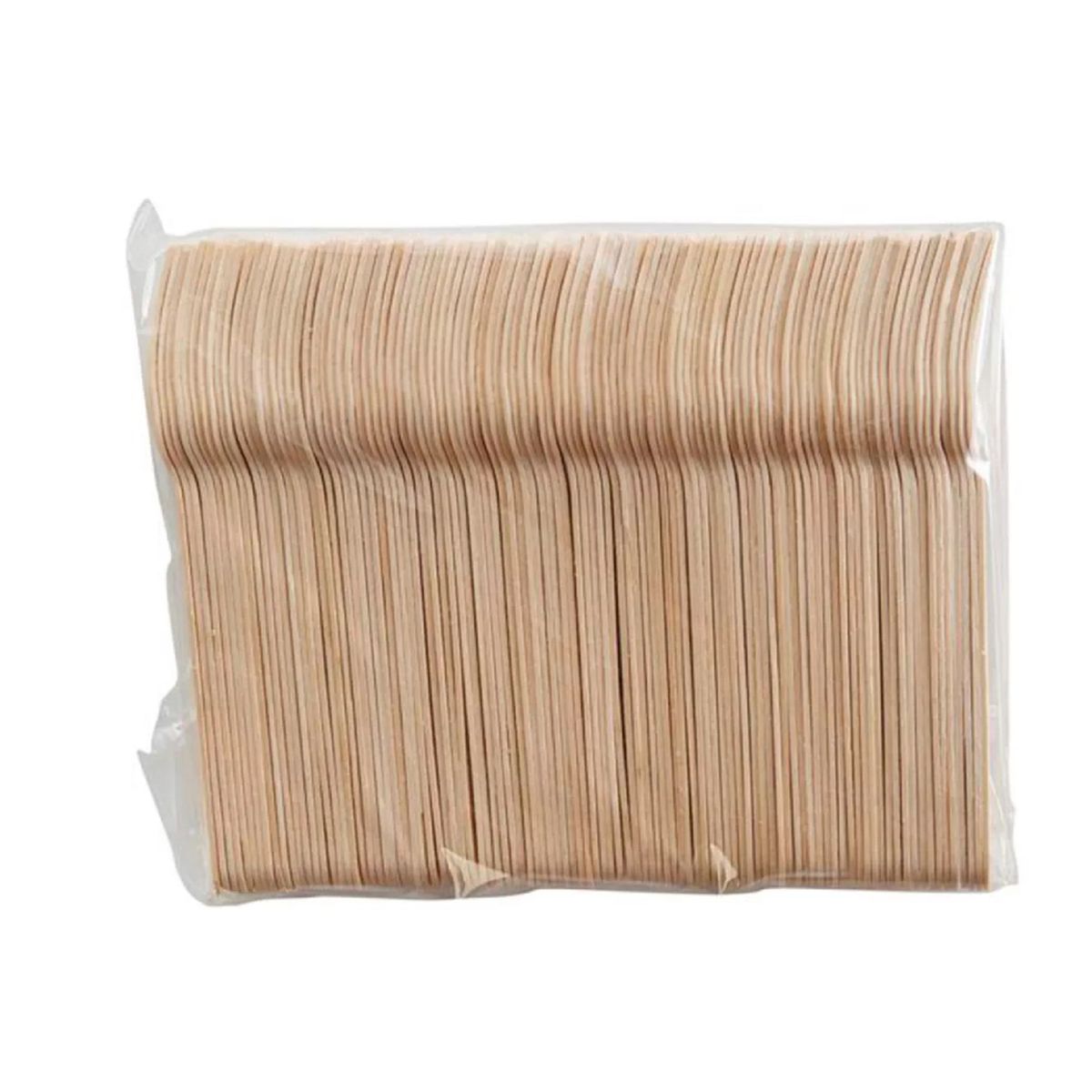 GENERICO - Pack 100 Tenedores Desechables Bambú