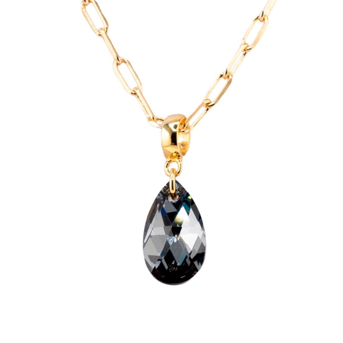 JOYAS MONTERO - Collar Chiara Palermo Gold 24K creado cristales de Swarovski® Silver Night