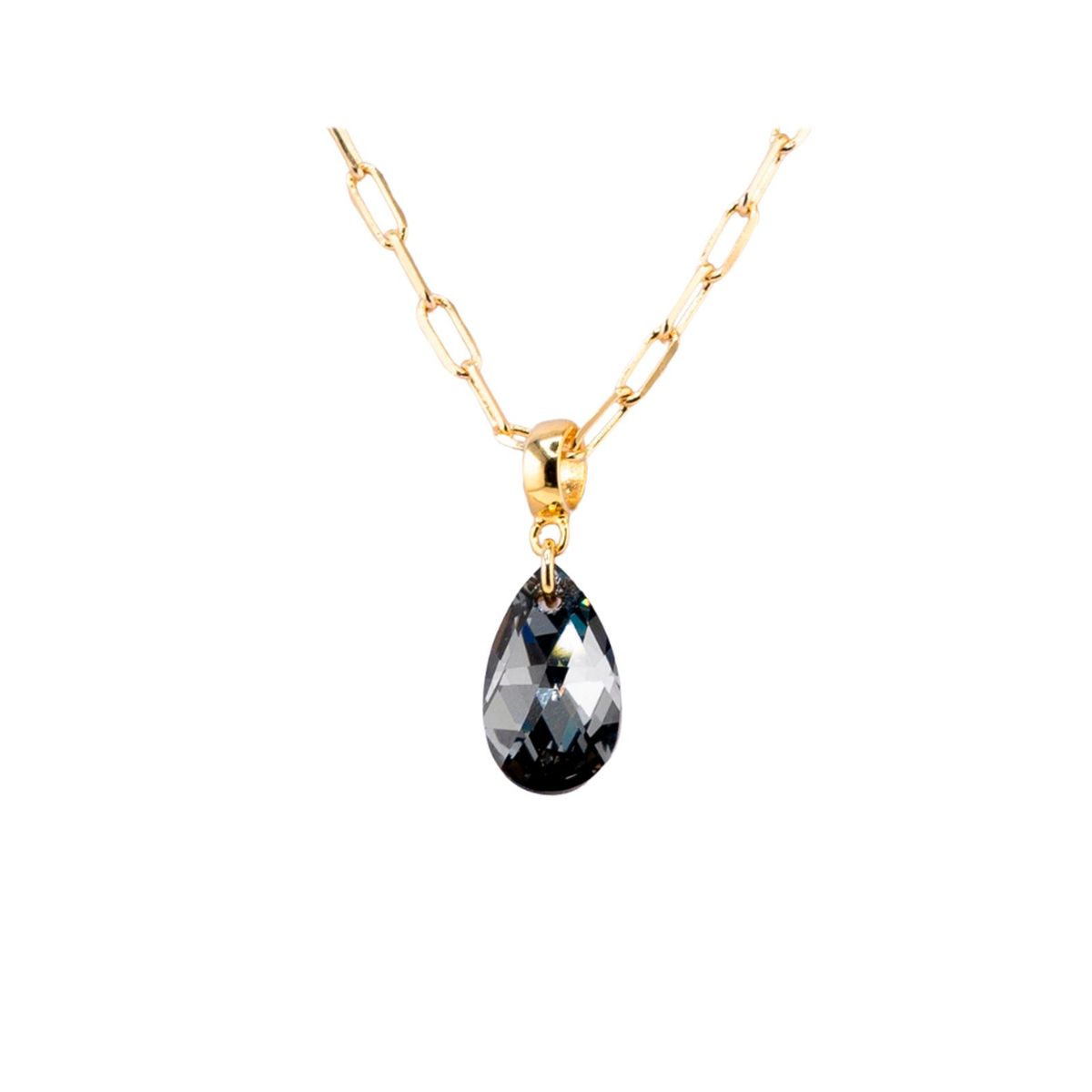 JOYAS MONTERO - Collar Chiara Palermo Gold 24K creado cristales de Swarovski® Silver Night