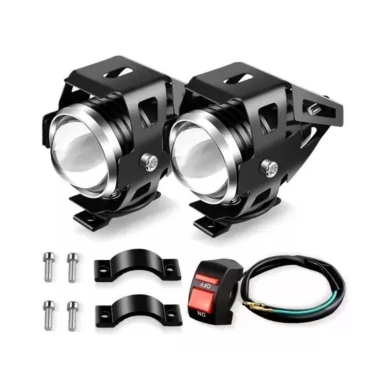 GENERICO - Neblineros Moto Led Pack 2 Delanteros + Switch Led 2200lm