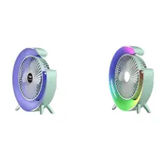 GENERICO - Ventilador Escritorio Con Led 3 Velocidades 1800 MAH