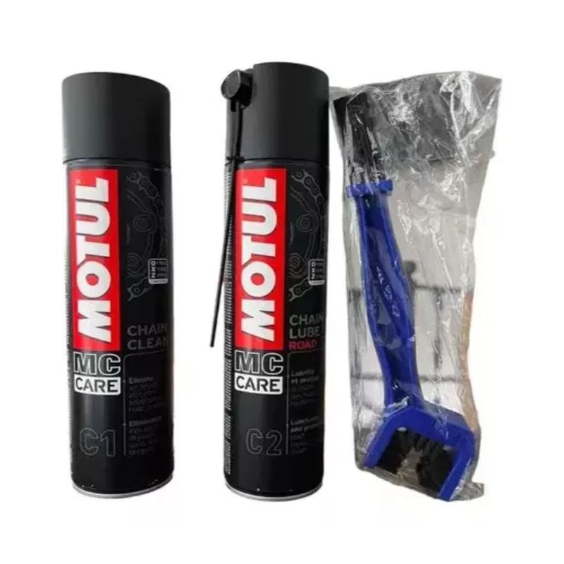GENERICO - Kit Mantenimiento Cadena De Moto Motul C1 + C2 + Cepillo