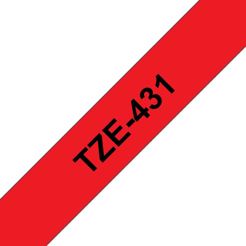 BROTHER - Cinta Brother Tze431 Negro Sobre Rojo 12mm X 8mts
