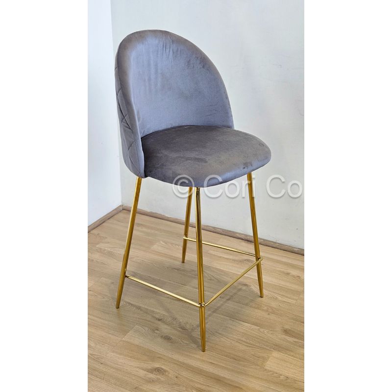 CORI CORI - Taburete Luxury Velvet Gold Gris