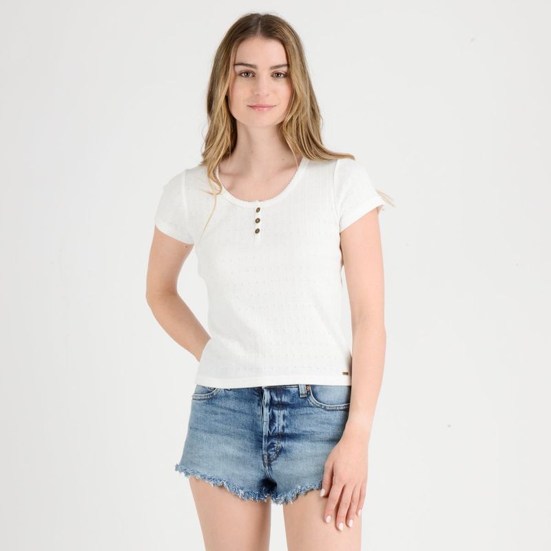 O'NEILL - POLERA MANGA CORTA JOEY BEIGE CLARO