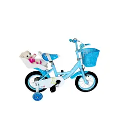 GENERICO - Bicicleta Aro 16 Infantil Champion Celeste Con Peluche