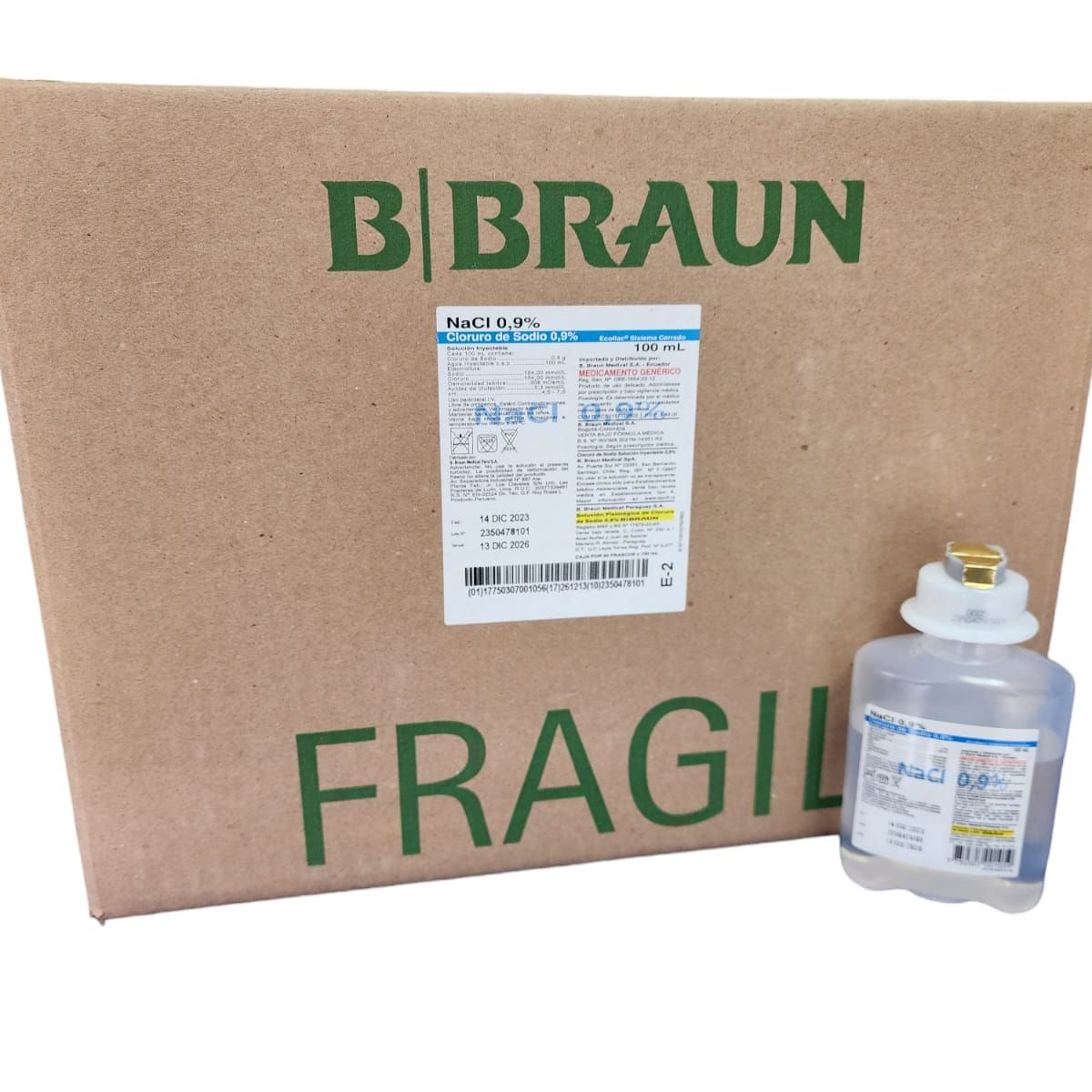 BRAUN - SUERO FISIOLÓGICO 100ML 0,9% CAJA 50 UNIDADES