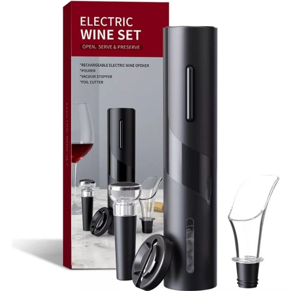 GENERICO - Descorchador Eléctrico Botellas De Vino Sacacorchos Abridor