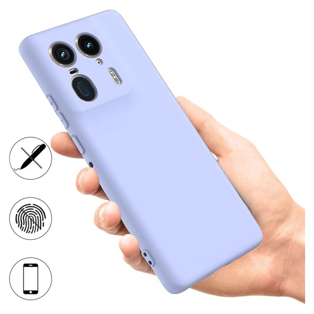JOIGO - Carcasa Funda Para Motorola Edge 50 Ultra Goma Lila.