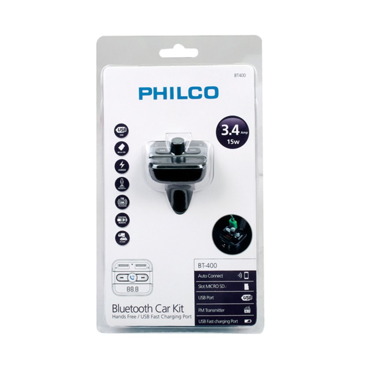 PHILCO - Transmisor Bluetooth Puerto Philco USB FM SD  PHILCO