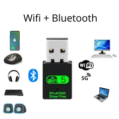 GENERICO - Adaptador Usb Wifi Y Bluetooth Dual Band 24g5g Plug Play