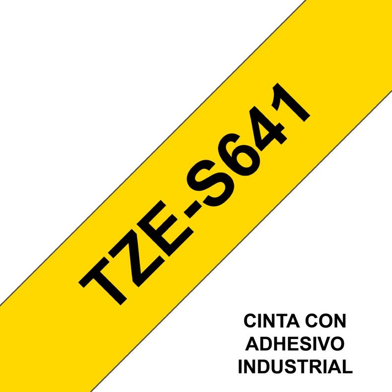 BROTHER - Cinta Brother Tzes641 Negro Sobre Amarillo 18mm X 8mts