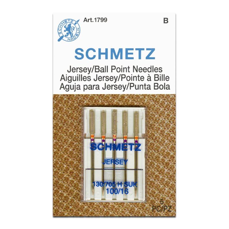 GENERICO - Aguja máquina de coser Schmetz Punta bola para Jersey Nr 100