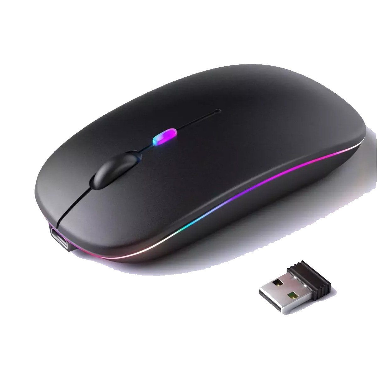 GENERICO - Mouse inalambrico recargable M-CLA100 negro mate