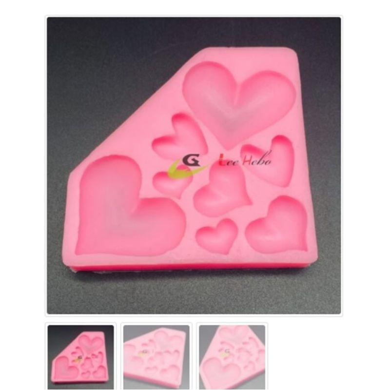 GENERICO - Molde Para Fondant Silicona Forma Corazon Figuras