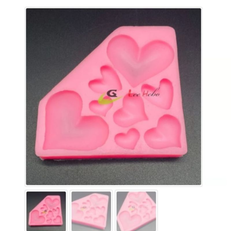 GENERICO - Molde Para Fondant Silicona Forma Corazon Figuras