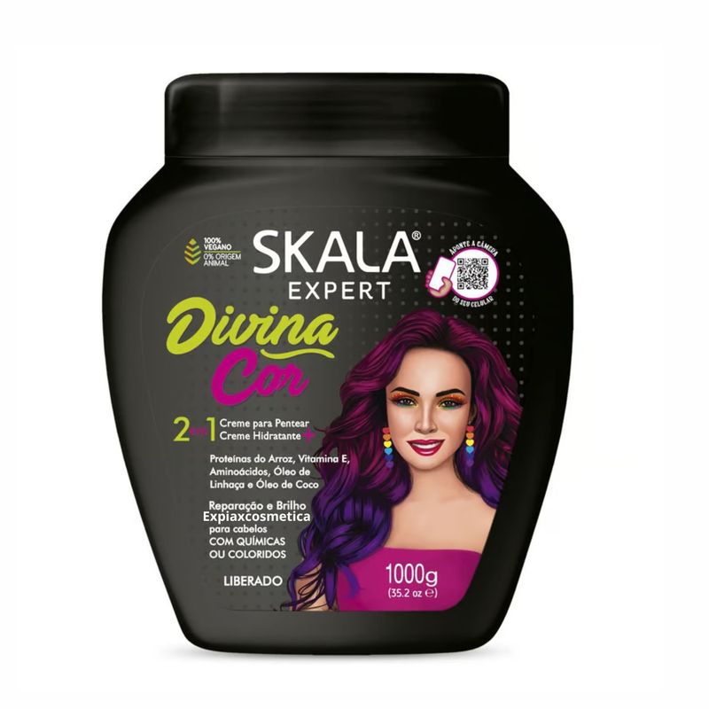 SKALA - Mascara Capilar Divina Cor 1000ml Skala para Cabello Teñido Brillo