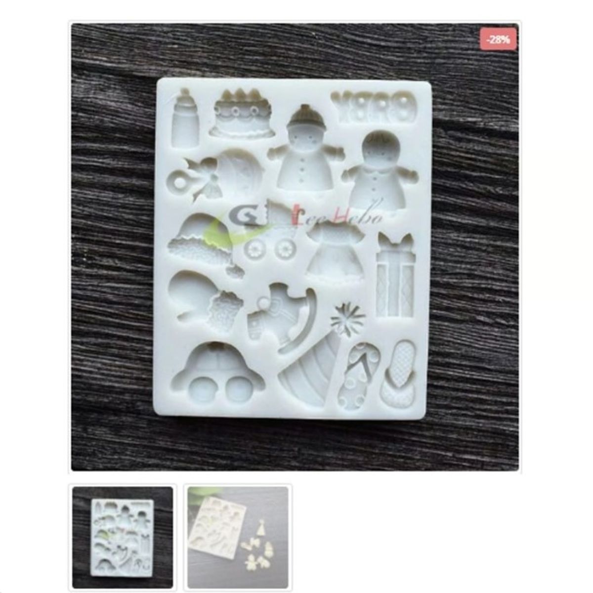 GENERICO - Molde Para Fondant Silicona Forma Baby Showers