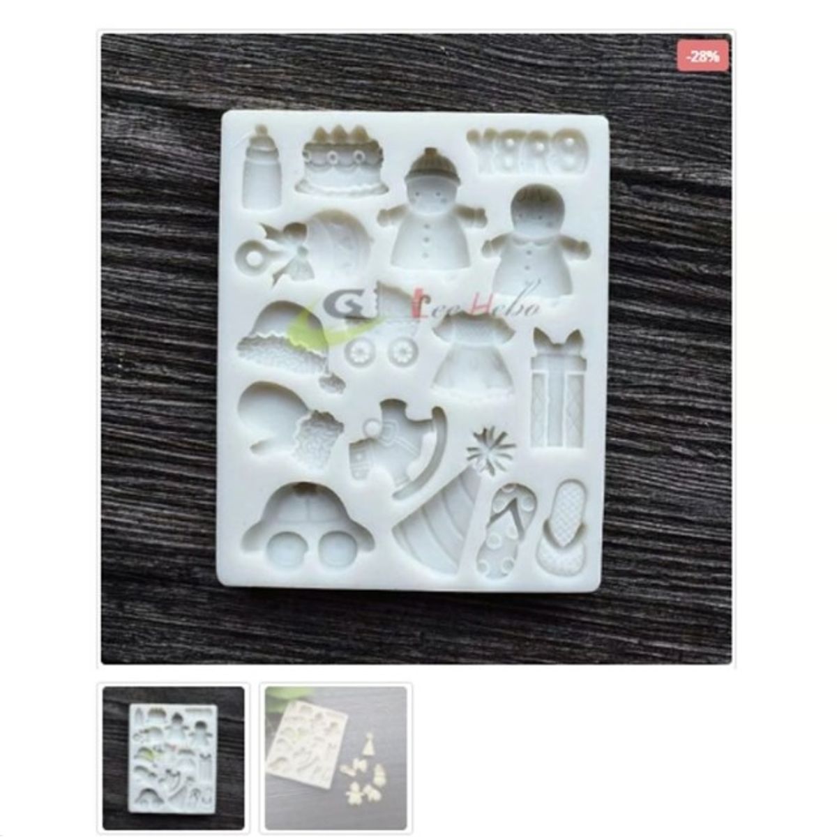 GENERICO - Molde Para Fondant Silicona Forma Baby Showers