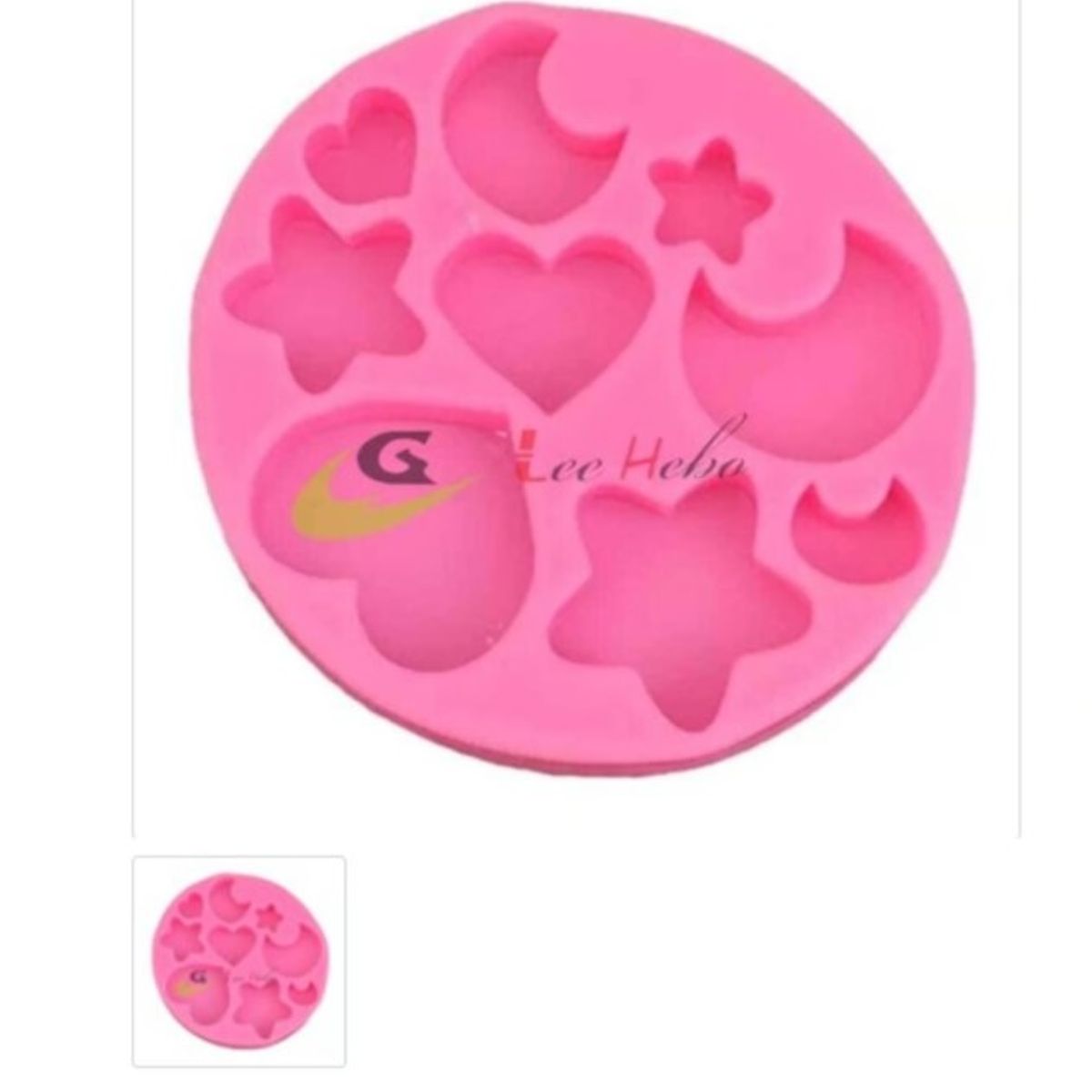 GENERICO - Molde Para Fondant Silicona Forma Corazon Estrella Luna