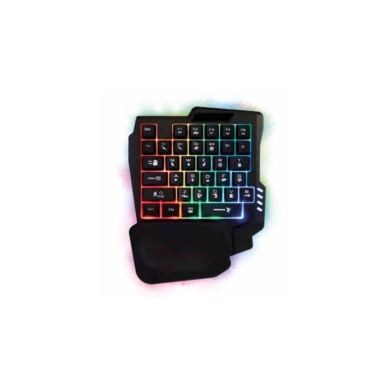 Teclado Gamer De Una Mano 35 Teclas Retroiluminado - SC