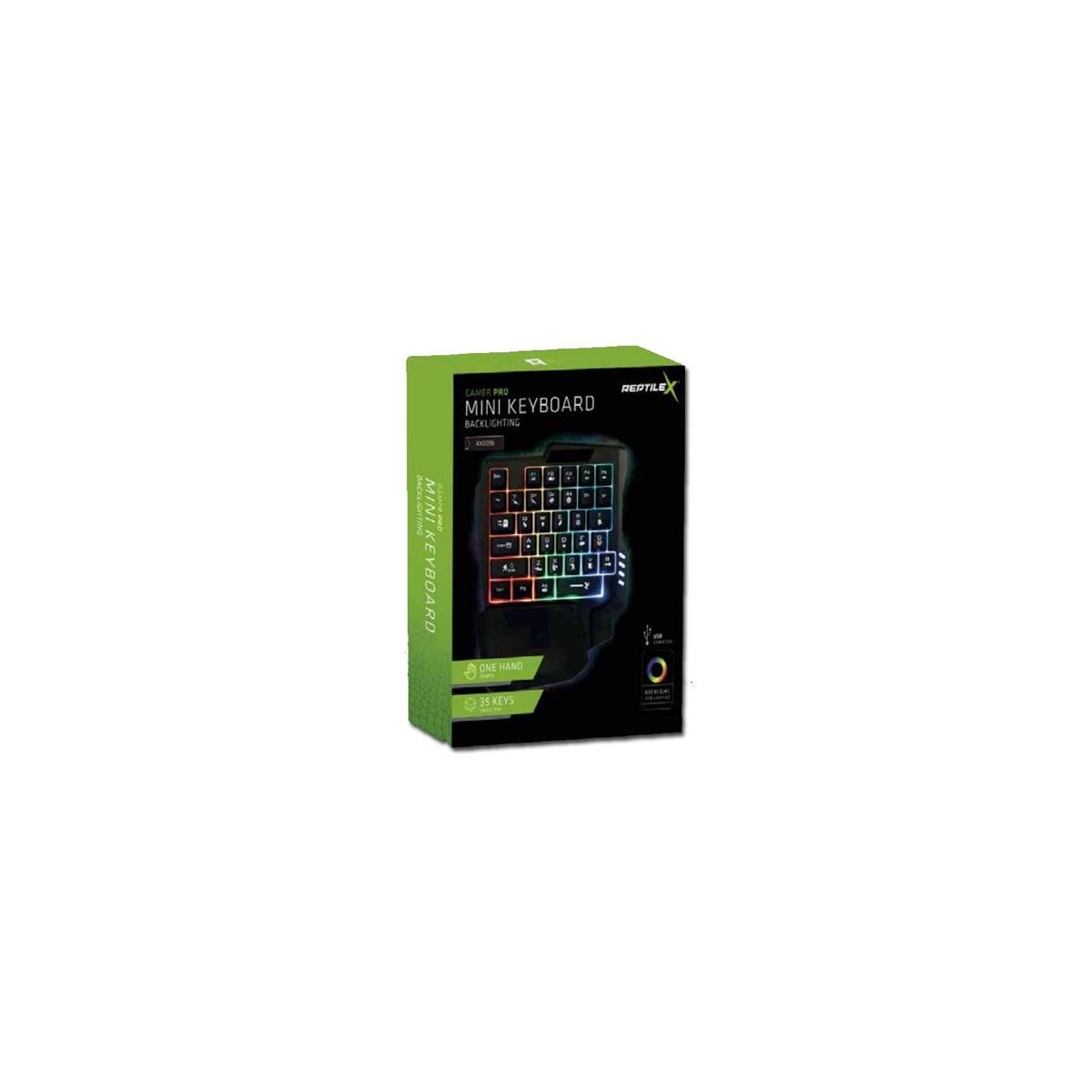 REPTILEX - Teclado Gamer De Una Mano 35 Teclas Retroiluminado - SC
