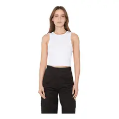 JACINTA TIENDA - Rib Tank Top Crop blanco