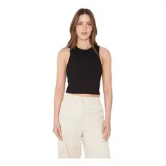 JACINTA TIENDA - Rib Tank Top Crop negro