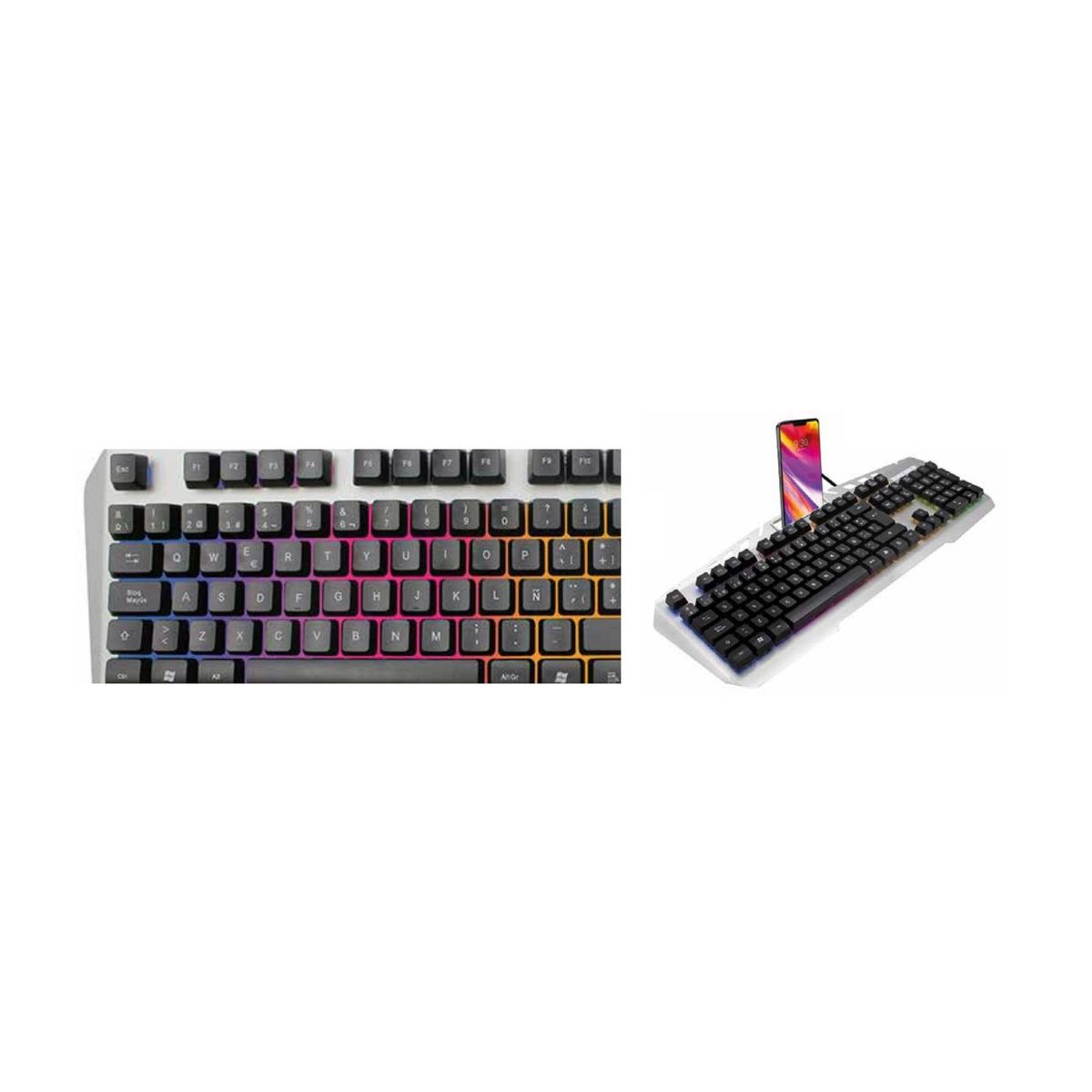 DBLUE - Teclado Gamer Pc Usb Retroiluminado Metálico Gris - SC